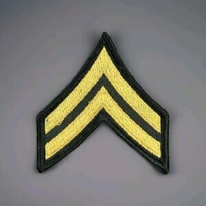 ASU Army Corporal CPL E4 Cloth Rank Sew On Military Patch Embroidered Rare